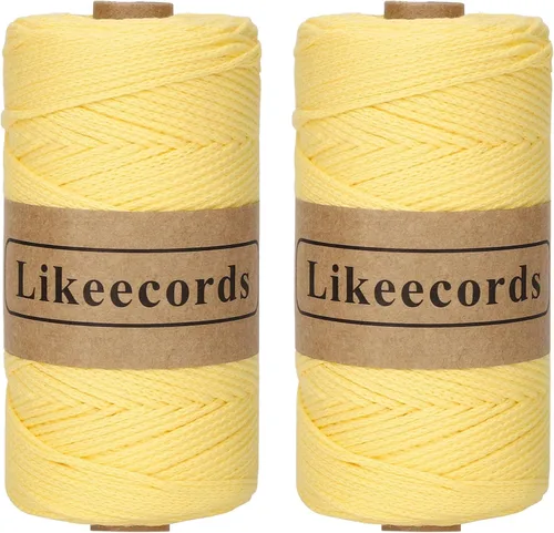 Vista 59 de Likeecords 100% Hilo de Ganchillo de Algodón Cordón de Bolsa de 2mm 170m Cordón de Macramé de 2mm Hilo de Crochet Cuerda de Macramé Regalo para Verde