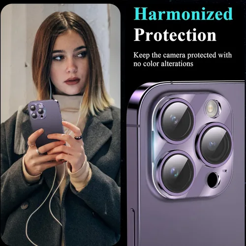 Vista 6 de YWXTW Protector de lente de cámara para iPhone 14 Pro Max/iPhone 14 Pro, [actualización de 5ª generación] Anillo de metal galvanizado Protector