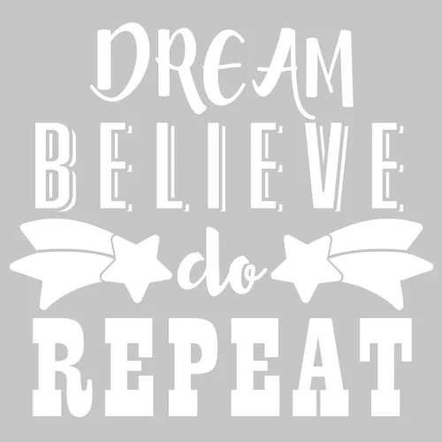 Vista 5 de VWAQ Dream Believe Do Repeat Motivational Wall Decal (12" H X 13" W, Black)