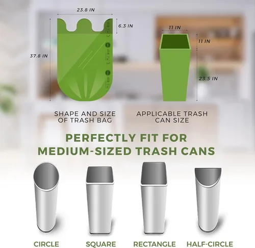 Vista 5 de ANECO Bolsas compostables de basura de alimentos de 13 galones, 50 unidades, bolsas de compost de cocina extra gruesas con asas, bolsas compostables