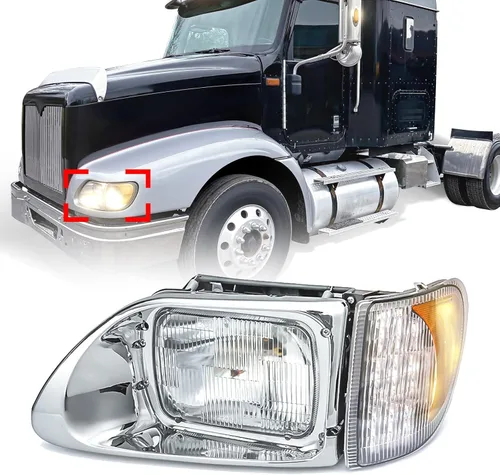 Vista 9 de High Soar Faro LED sin luz rectangular para International 5900 9200 9400, faros delanteros de haz alto y bajo, proyector de señal de giro