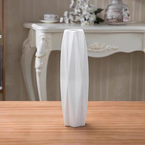 Vista 72 de White Ceramic Flower Vase,12 Inch Tall Modern Textured Vases for Home Decor,Table Centerpieces,Farmhouse,Shelf,Living Room Decorations Minimalist