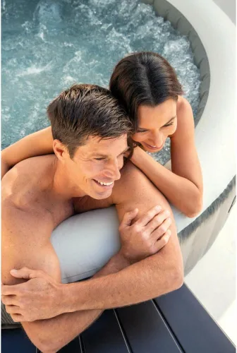 Vista 4 de Intex Juego de 4 bancos PureSpa, 2 medianos y 2 altos, accesorios compatibles con jacuzzi inflable para spas de 4 personas
