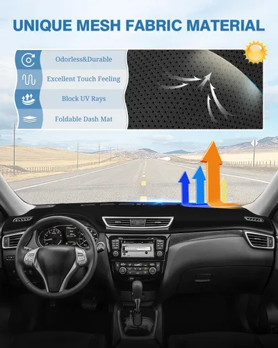 Vista 540 de FIILINES - Cubierta para tablero, accesorio para tablero de malla antideslizante, parasol sin reflejos y protector compatible con Toyota Tundra