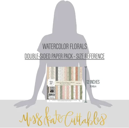 Vista 3 de Pattern Paper Pack - Watercolor Florals - 12x12 Scrapbook Paper 12x12 Floral Scrapbook Card Making Crafting Scrapbooking - by Miss Kate Cuttables