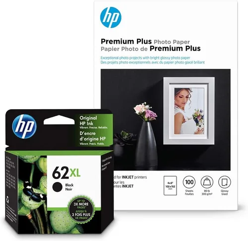 Vista 13 de HP Cartucho de tinta 62, negro XL y tricolor (negro XL + CMY)