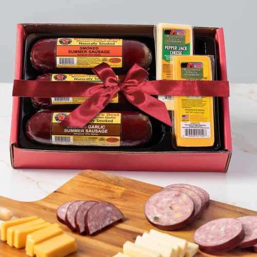 Vista 2 de Wisconsin's Best & Wisconsin Cheese Company Cesta de Regalo premium de muestras