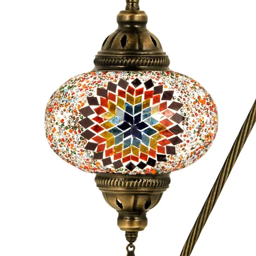 Vista 2 de 10 Variation Mosland Home Turkish Lamp Mosaic Table Lamps Turkish Moroccan Lamp with Bronze Base Handmade Swan Neck Tiffany Night Lamp Mosaic