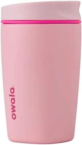 Vista 29 de Owala SmoothSip Slider - Vaso de café aislado de acero inoxidable, reutilizable, taza de café helado, taza de viaje para café caliente, sin BPA, 12