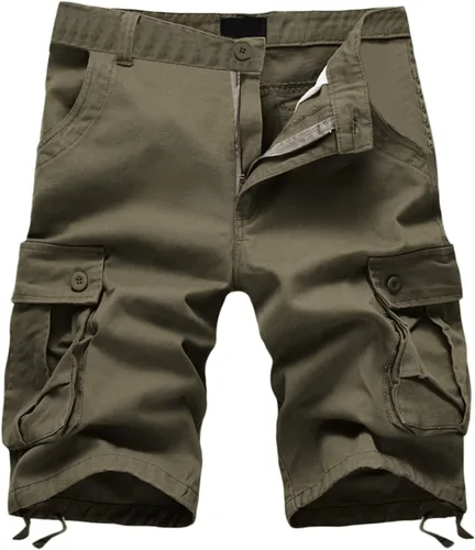 Vista 11 de Alalaso Mens Cargo Shorts Relaxed-Fit Ripstop Lightweight Pants Hiking Outdoor Work Short Trousers with Multi-Pocket