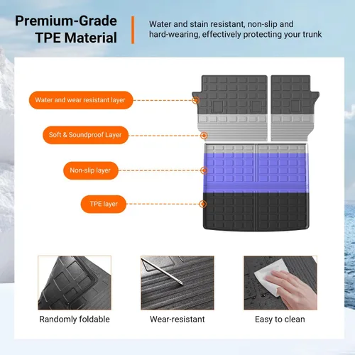 Vista 5 de powoq Alfombrilla de Carga Compatible con Jeep Cherokee 2019-2023 Alfombrilla de Maletero TPE Forro de Carga Forro de Maletero Repuesto