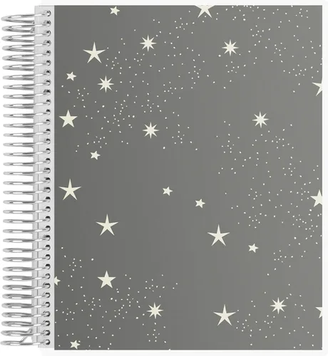 Erin Condren Cuaderno de Productividad Encuadernado en Espiral de 8.5" X 11", Cielo Estrellado, 160 Páginas Rayadas Funcionales y Papel Grueso de