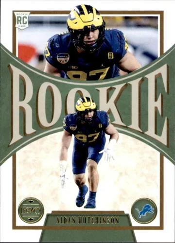 TARJETA OFICIAL DE FÚTBOL DE LA NFL 2022 DE PANINI LEGACY #148 AIDAN HUTCHINSON ROOKIE DETROIT LIONS