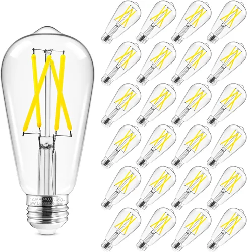 Vista 28 de Hizashi Edison Bombilla LED de 60 W, 2700 K regulables con base E26, bombillas ST19 vintage blanco cálido suave, 95+CRI, certificación UL, 700