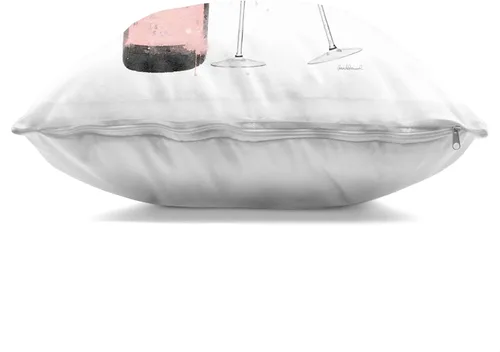 Vista 2 de Stupell Industries Amanda Greenwood - Almohada con diseño de botella de champán Always Good Idea, color rosa, 18 x 18 pulgadas