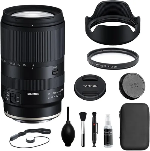 Tamron Lente Di III-A VC VXD de 0.709-11.811 in f/3.5-6.3 Di III-A VXD compatible con montura Canon RF (APS-C) | Paquete con filtro UV de 2.638 in +
