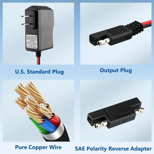 Vista 7 de Cargador de conector SAE para niños, batería de automóvil BXIZXD de 6 voltios para Disney Quad Pacific Cycle Marvel The Avenger Good Dinosaur
