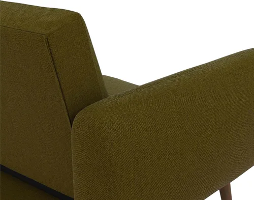 Vista 9 de Novogratz Brittany - Sofá cama tipo futón de 82 pulgadas de piel sintética, tapizado con respaldo copetudo, diseño moderno de mediados de siglo
