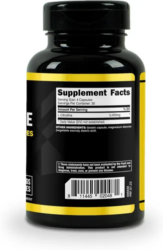 Vista 4 de Primaforce L-citrulina 3000mg, 120 cápsulas, 30 porciones