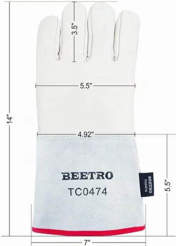 Vista 2 de BEETRO - Guantes anticongelantes de -292℉/-180℃ o superior para manejo de hielo seco, nitrógeno líquido, esponja e interior de algodón