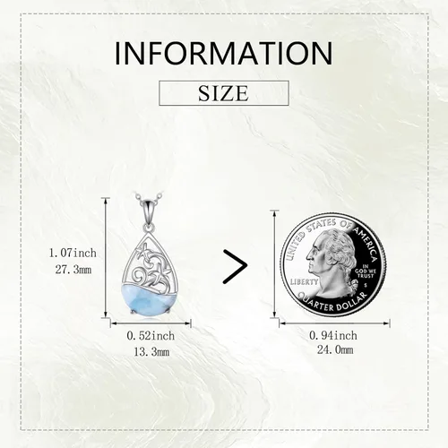 Vista 2 de AXELUNA Collar de estrella de mar de plata de ley con forma de lágrima de mar, joyería para mujeres y niñas, Plata esterlina, plata de ley