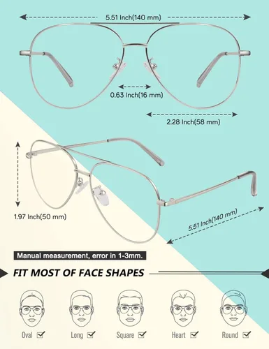 Vista 5 de GQUEEN Gafas transparentes falsas sin receta para lentes de sol, marco rectangular, 201512