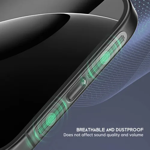 Vista 6 de 8 fundas antipolvo para altavoz de iPhone, compatibles con iPhone 17, iPhone 16 Pro/16 Pro Max, auriculares, malla antipolvo, adhesivo (negro)