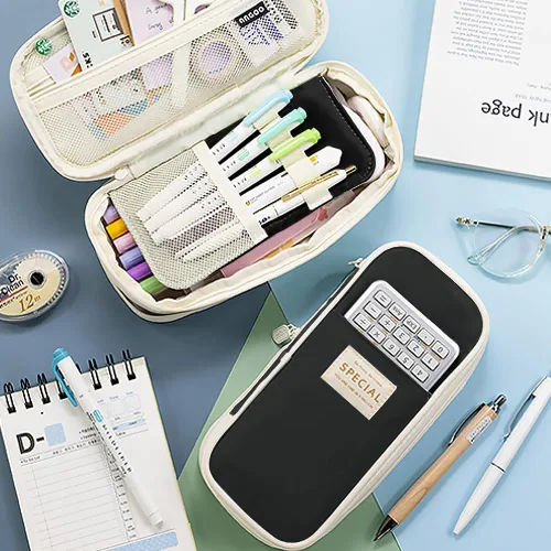 Vista 2 de MAMUNU - Estuche expandible para lápices con compartimentos, estuches de gran capacidad para lápices, bolsa de lápices, estuche de oficina