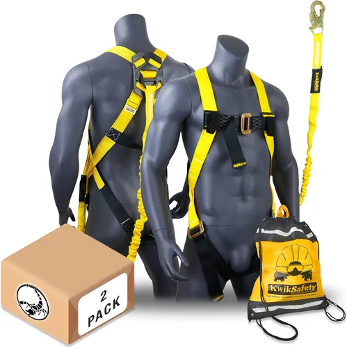 Vista 12 de KwikSafety - SCORPION Safety Harness [w/Attached 6ft Lanyard] Safety Harness Fall Protection Kit ANSI OSHA