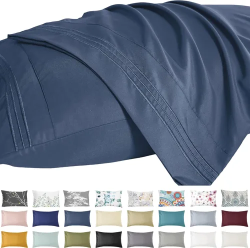 Vista 29 de YIYEA Juego de 2 fundas de almohada estándar de microfibra ultra suave de doble cepillado, fundas de almohada estándar, fundas de almohada florales