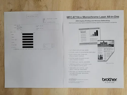 Vista 4 de Impresora monocroma inalámbrica Brother Printer MFC8710DW con escáner, copiadora y fax, Negro
