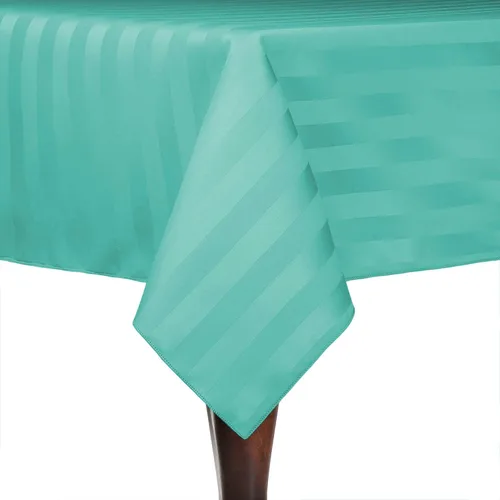 Vista 43 de Ultimate Textile -2 Pack- Satin-Stripe 72 x 108-Inch Rectangular Tablecloth, Acid Green