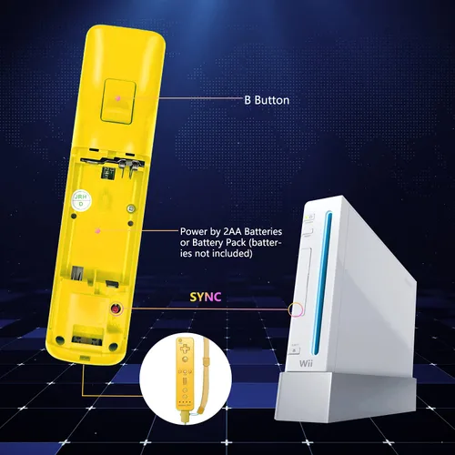 Vista 2 de Yosikr Wii Controller 4 Pack, Wii Remote Controller with Silicone Case and Wrist Strap Compatible for WiiWii U Console (Green+Yellow+Blue+Red)