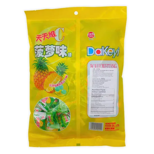Vista 2 de Classic Series Dakeyi Pineapple Hard Candy Hong Yuan Bolsa de 12.35 oz