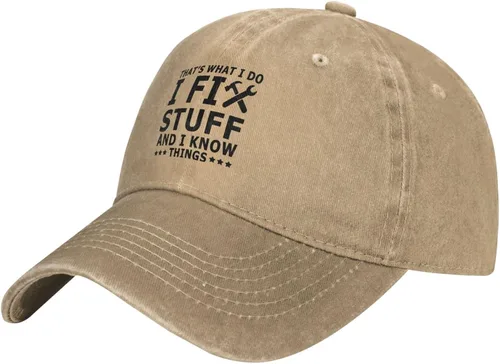 Vista 2 de I Fix Stuff and I Know Things Sombrero para hombres I Fix Stuff Hat Cool Stuff Hat para hombres divertido