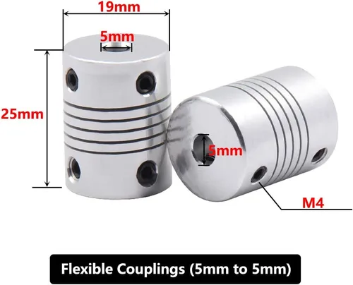 Vista 2 de Saiper Acoplamientos flexibles de 0.197 in a 0.197 in (5 unidades) Conector de junta de aleación de aluminio compatible con motores paso a paso NEMA
