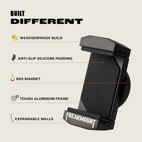 Vista 4 de FREAKMOUNT Soporte magnético 2.0 para teléfono de motocicleta, compatible con Harley Davidson, soporte de aluminio Billet de alta calidad