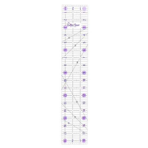 Vista 11 de The Quilted Bear Reglas de Acolchado - Regla de Acolchado de Acrílico Transparente Antideslizante, Patchwork y Costura con Líneas Negras Claras