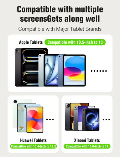Vista 3 de Nillkin Soporte adhesivo delgado para iPad, soporte multiángulo para tablet con parte trasera magnética para iPad/Galaxy Tab y todas las tabletas