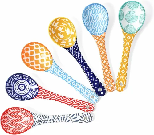 Vista 10 de Selamica cucharas de café de cerámica, cucharaditas de 5.2 pulgadas, juego de cucharas pequeñas para espresso, té, postre, agitación, aptas