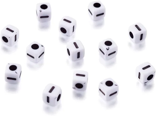 Vista 16 de 240 cuentas de acrílico opaco con forma de cubo de letras A, de plástico blanco, cuentas cuadradas sueltas del alfabeto de 0.157-0.197 in