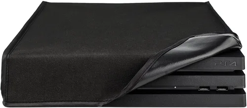eXtremeRate Black Horizontal Dust Cover for PS4 Pro Console, Soft Neat Lining Dust Guard for PS4 Pro Console, Anti Scratch Waterproof Cover