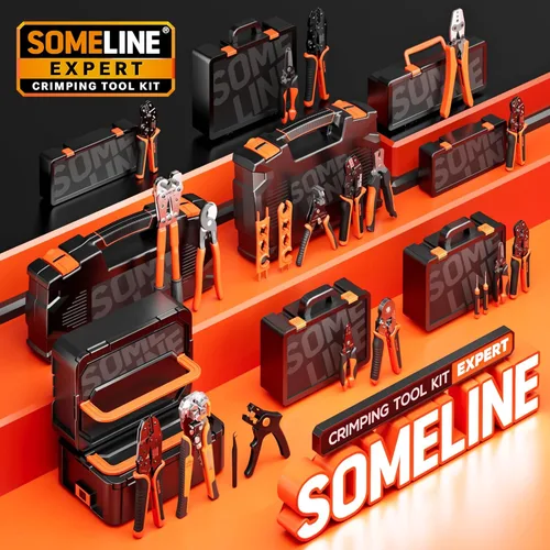 Vista 8 de SOMELINE - Herramienta de crimpado para kit de conectores termorretráctiles, con conectores termorretráctiles de extremo calibre 22-10 de grado