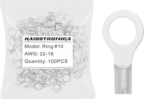 Vista 24 de haisstronica Conectores de cable no aislados, 30 terminales de horquilla de 1/4 ", kit de cobre con costura soldada AWG 8