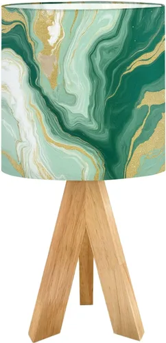 Vista 15 de Tripod Table Lamp Marble Neon Blue Green Abstract Texture Black Multi Colored Paper Bedside Lamps Small Lamp Nightstand Lamp with Linen Lampshade