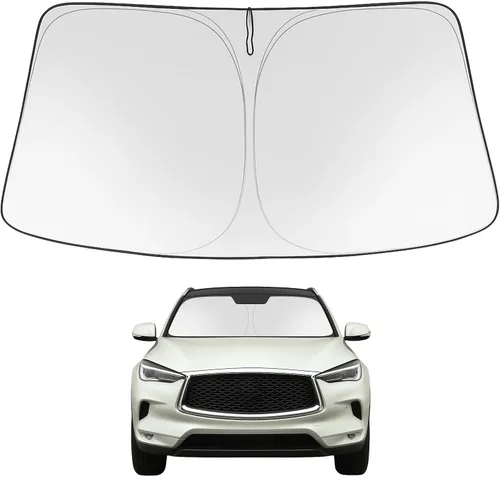 Vista 130 de Proadsy Parasol para parabrisas Rivian R1S 2022-2025 2026 de 4 capas plegable, protector de parasol frontal que bloquea los rayos UV, mantiene