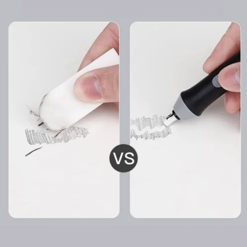 Vista 2 de Borradores eléctricos, borrador que funciona con pilas, bolígrafo de plástico portátil automático, borradores eléctricos con 22 repuestos