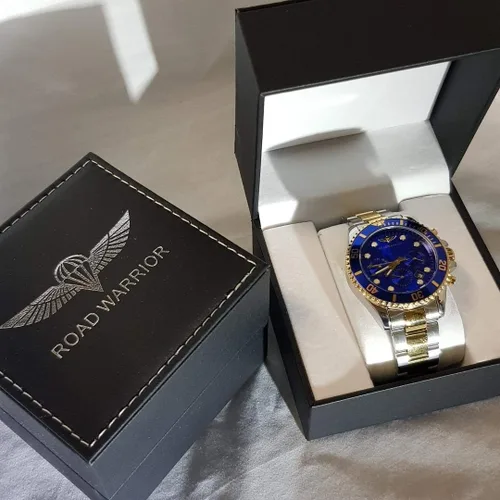 Vista 7 de Road Warrior Ailang Reloj automático para hombre cronógrafo Pro Diver 1.654 in acero y oro tono acero inoxidable automático dos tonos oro y azul