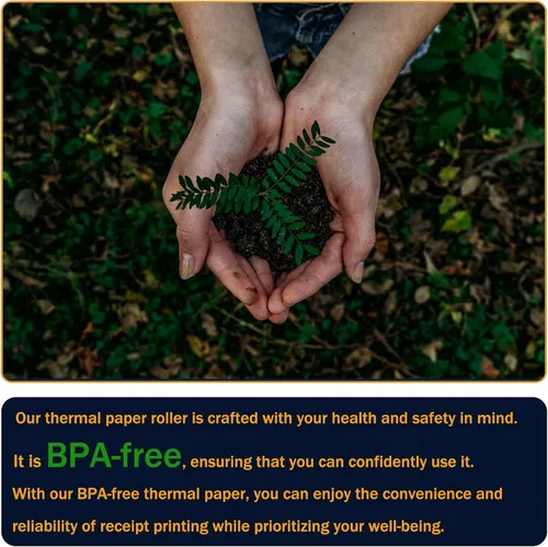 Vista 5 de (50 rollos) Rollos de papel térmico de 2 1/4 x 50 pulgadas, rollos de papel térmico sin BPA, 2.25 pulgadas de ancho y 50 pies de largo por rollo