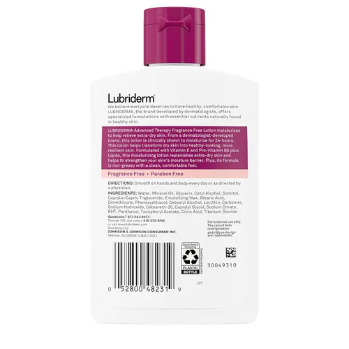 Vista 2 de Lubriderm Loción de terapia avanzada, sin fragancia, 6 onzas líquidas (paquete de 4)